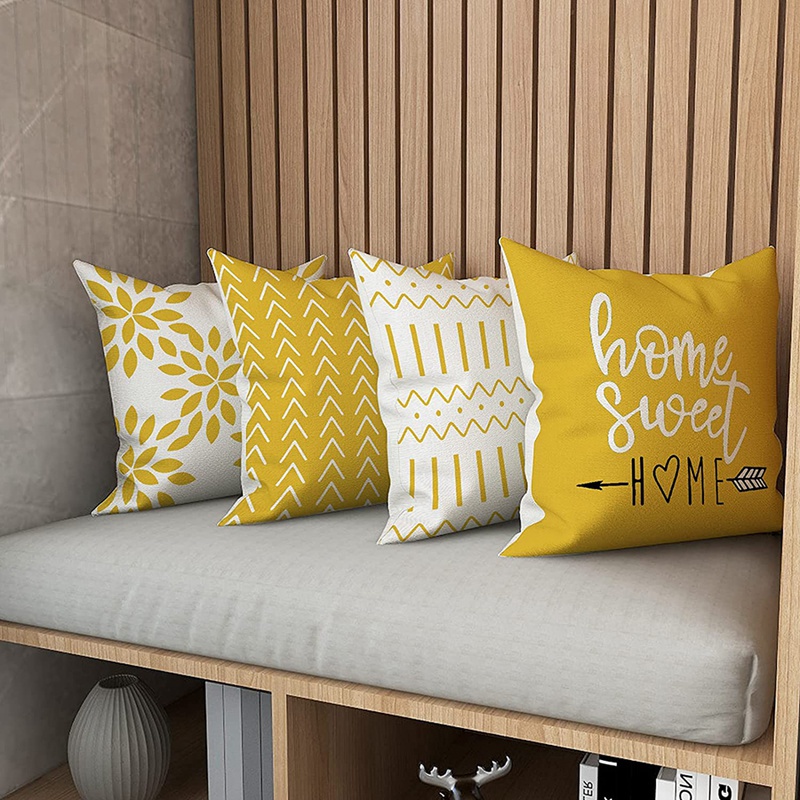 Vỏ Gối Tựa Lưng Ghế Sofa 18X18 ern Bằng Vải Lanh Dùng Trang Trí Ngoài Trời