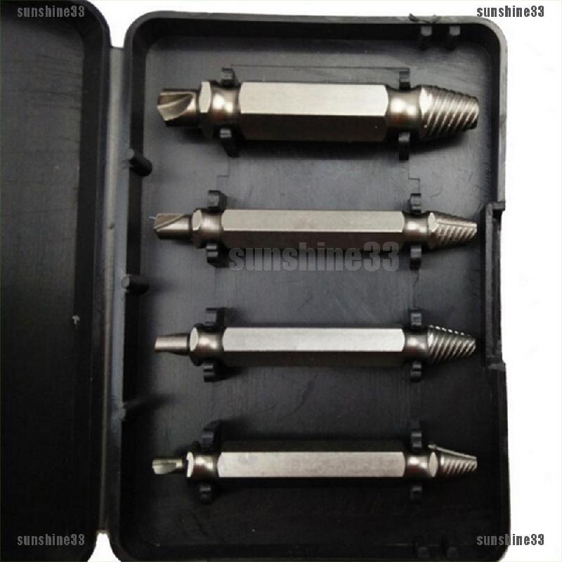 Set 4 Mũi Khoan Tháo Ốc Vít Bị Hư Bằng Thép Không Gỉ