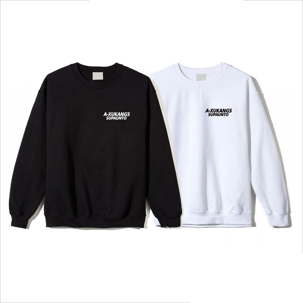 Áo sweater A-XUKANGS vải thu đông co dãn, dày dặn mềm mịn form rộng phong cách Unisex