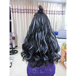TÓC GIẢ KẸP LINE NHIỀU MÀU.