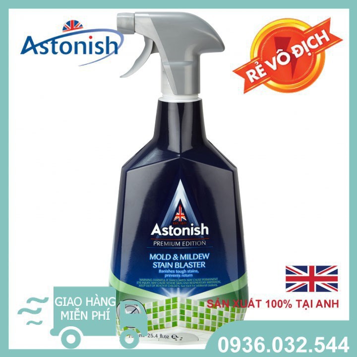 Astonish Premium 💎 Dung Dịch Tẩy Nấm Mốc Tường Nhà, Phòng Tắm ,Nhà Bếp Astonish C1120_750ml