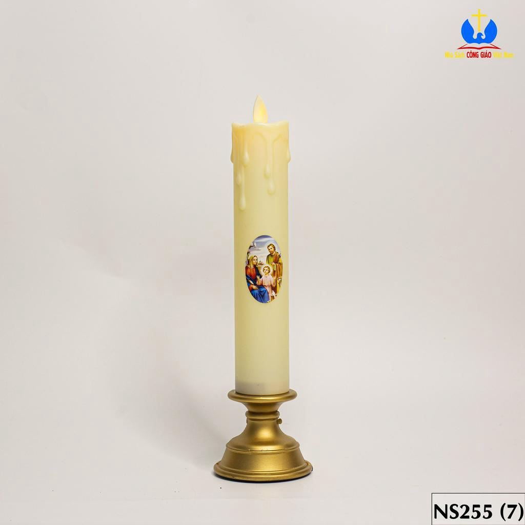 Nến Điện Tử Công Giáo Chạy Pin Để Bàn Thờ hình Chúa GiêSu, Mẹ ban ơn, gia đình thánh gia NS255