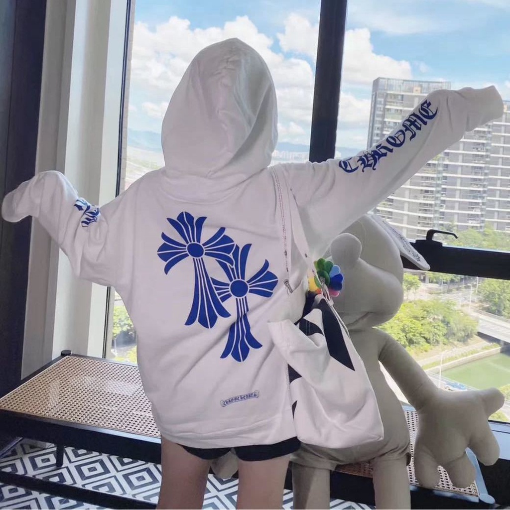 Sẵn sàng! Trái Tim Chrome! Áo Hoodie Dáng Rộng Thiết Kế Mới Năng Động Thời Trang Dành Cho Cả Nam Và Nữ