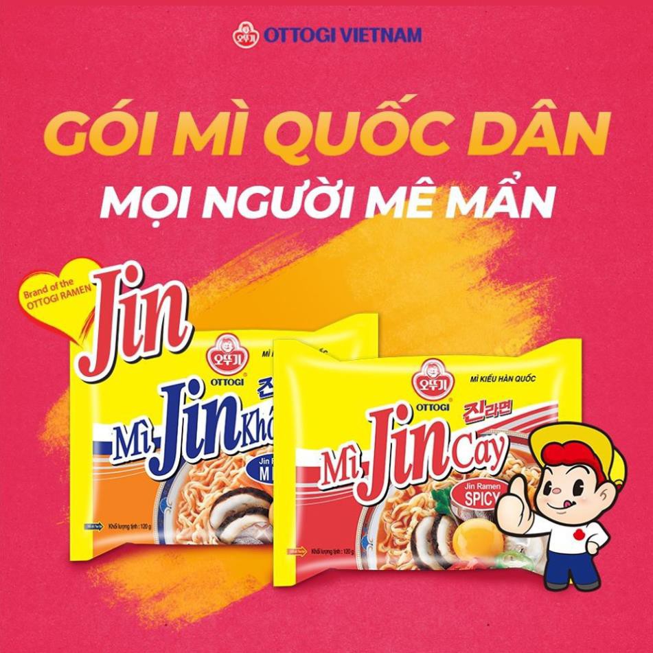 (2 loại) Mì Ottogi Jin Cay & Không Cay gói 120gr