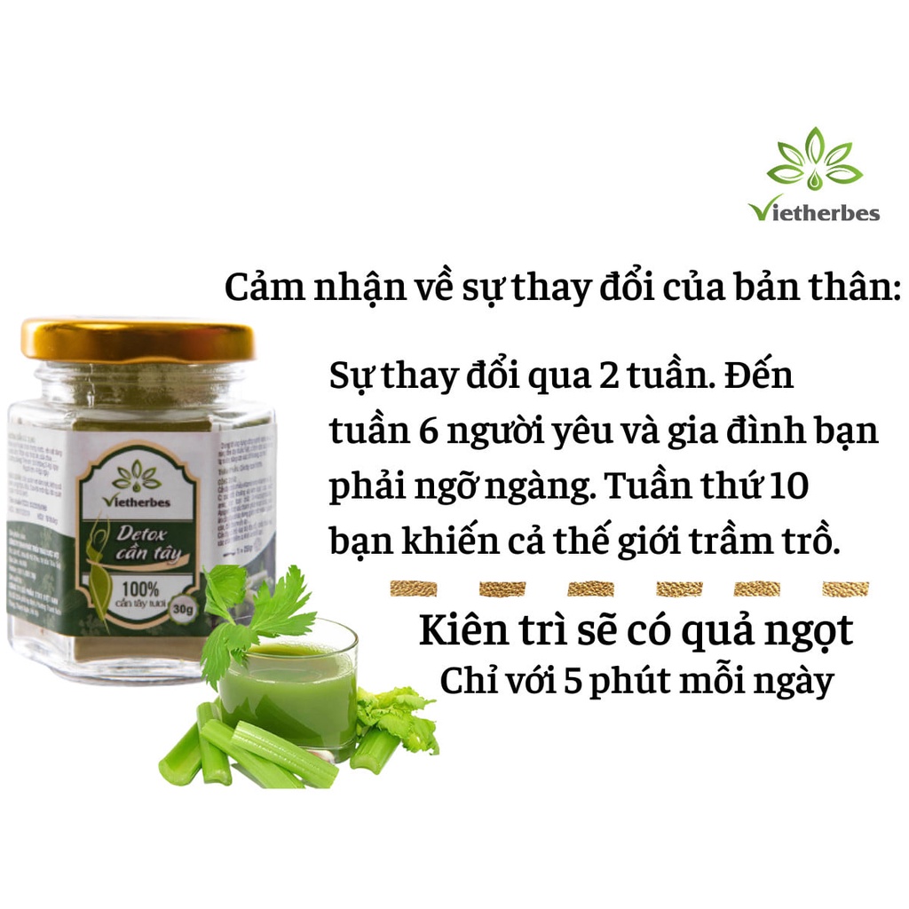 Tinh Chất Cần Tây - Hộp 75g -  detox, giảm cân, thanh lọc cơ thể VIETHERBES