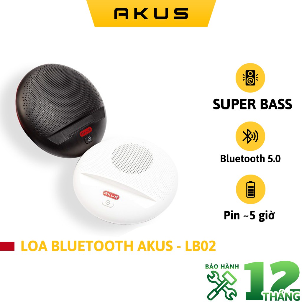 [Mã ELHACE giảm 4% đơn 300K] Loa Bluetooth AKUS LB02 - PIN 5 GIỜ - HÀNG CHÍNH HÃNG - BẢO HÀNH 12 THÁNG - Akus