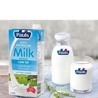Sữa tươi TT Nguyên kem, Ít Béo 100%  Australia milk Low Fat Pauls 1L