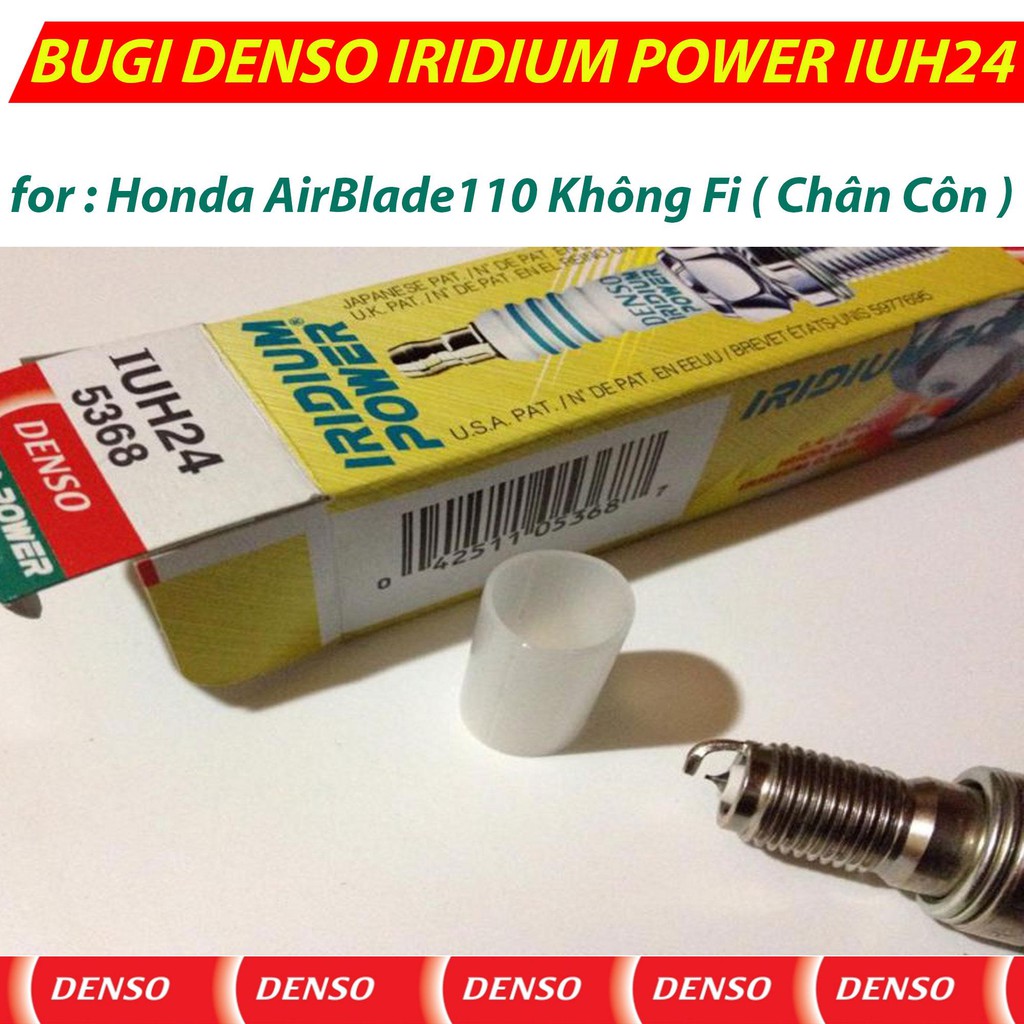 Bugi IUH24 ( Chân Côn ) Honda AirBlade110 Không Fi - DENSO IRIDIUM POWER