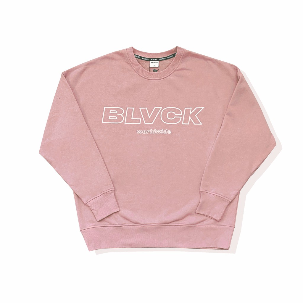 Áo nỉ tay dài BLVCK Logo - Màu hồng