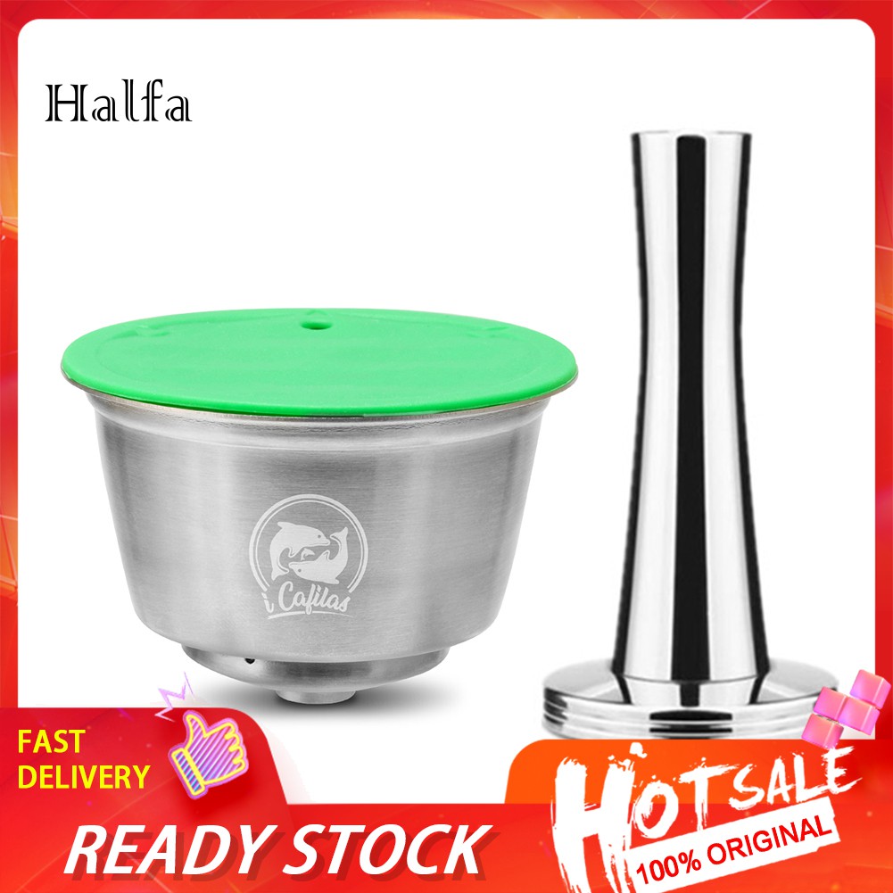 Bộ hộp nén và dụng cụ nhồi bột cà phê bằng thép không gỉ cho máy Dolce Gusto (có bán lẻ)