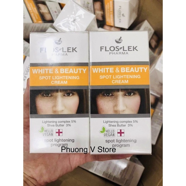 ✅ Floslek Kem Dưỡng Trắng da ban đêm Spot lightening White And Beauty 50ml
