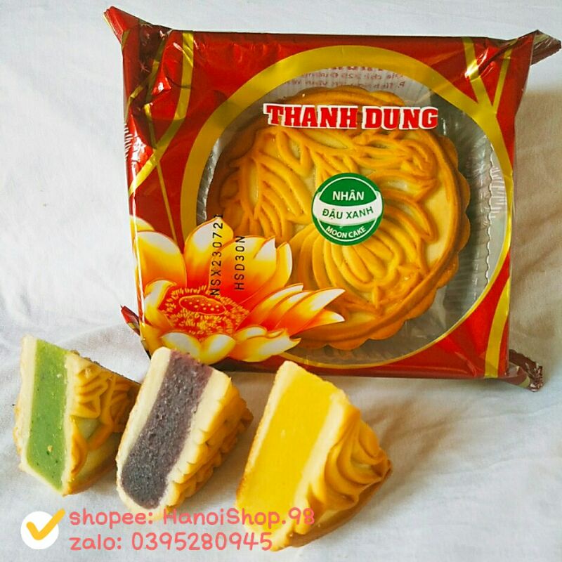 ✔Bánh trung thu Thanh Dung - bánh nướng vị Đậu xanh ( loại 180g)