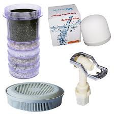 Bộ 4 thiết bị lọc nước LOẠI TỐT gồm: nấm sứ, lõi than 6 tầng, đá khoáng, vòi nước CLV