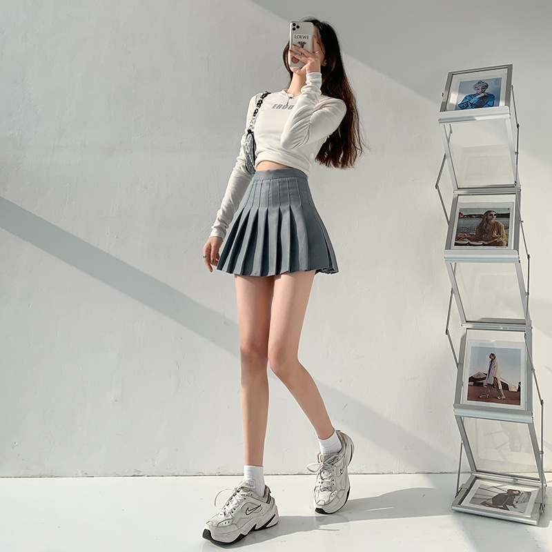 Chân váy IELGY ngắn xếp ly lưng cao phong cách Hàn Quốc