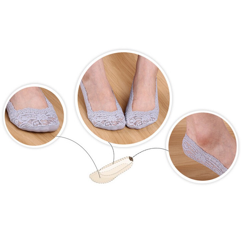 Đôi Vớ Thuyền Bằng Vải Ren Cotton Thời Trang Cho Nữ