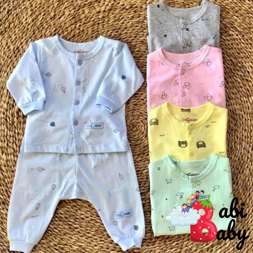 Áo sơ sinh dài tay bé trai bé gái BABI BABY mùa hè thu đông mềm mại giá rẻ đồ sơ sinh cho bé mẫu CQ 5 màu từ 0-9 tháng