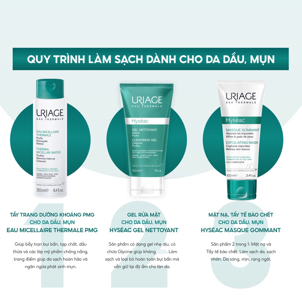 Mặt Nạ, Tẩy Tế Bào Chết Cho Da Dầu, Mụn URIAGE HYSÉAC MASQUE GOMMANT 100ml- Dr Thêm