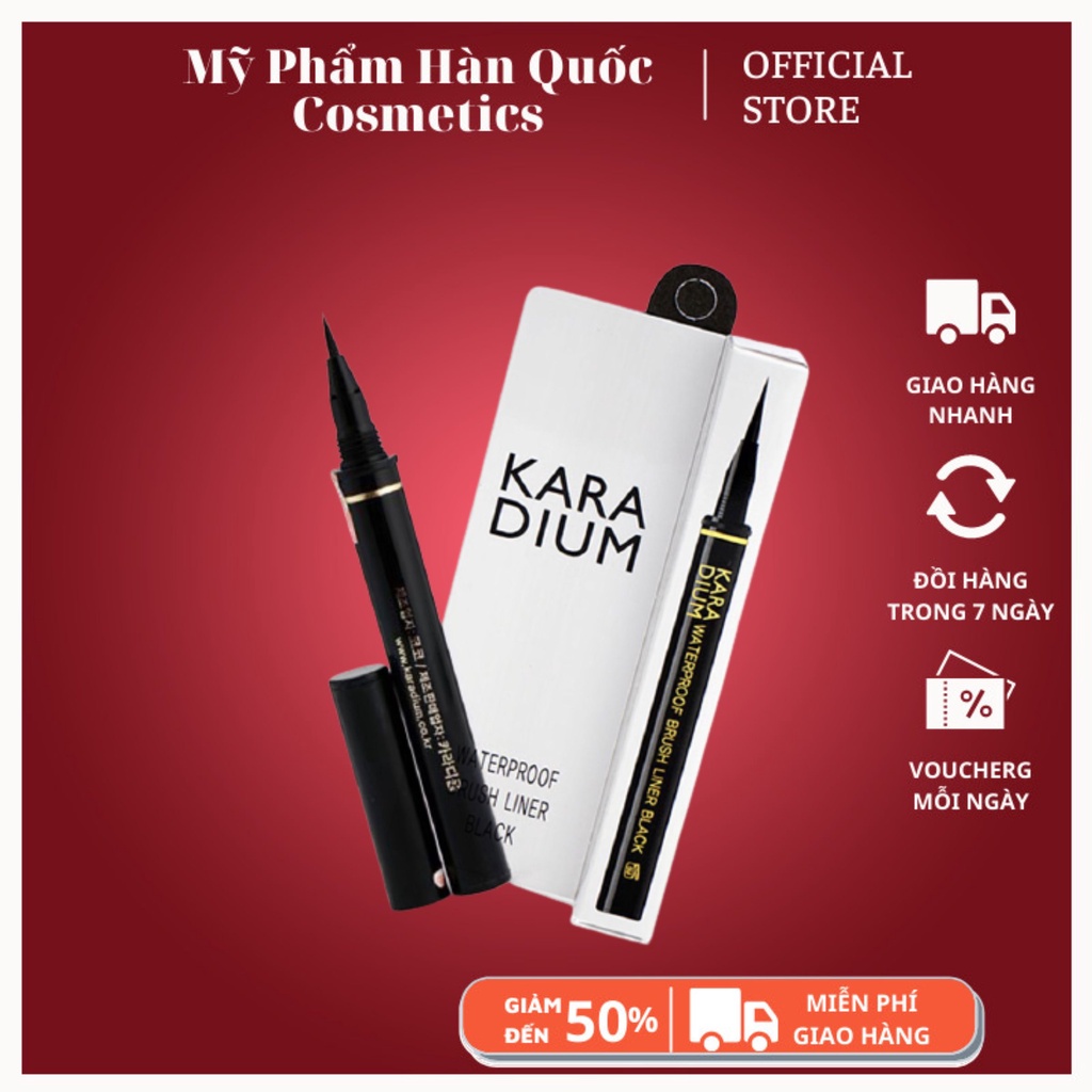 Kẻ mắt dạ không lem không trôi Karadium Waterproof Brush Liner Black