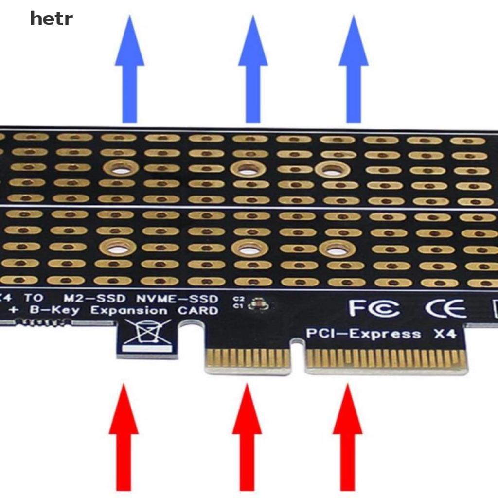 hetr Pcie To M2/M.2 Adapter M.2 Ngff To Desktop Pcie X4 X8 X16 Nvme Sata Dual Ssd Pci .