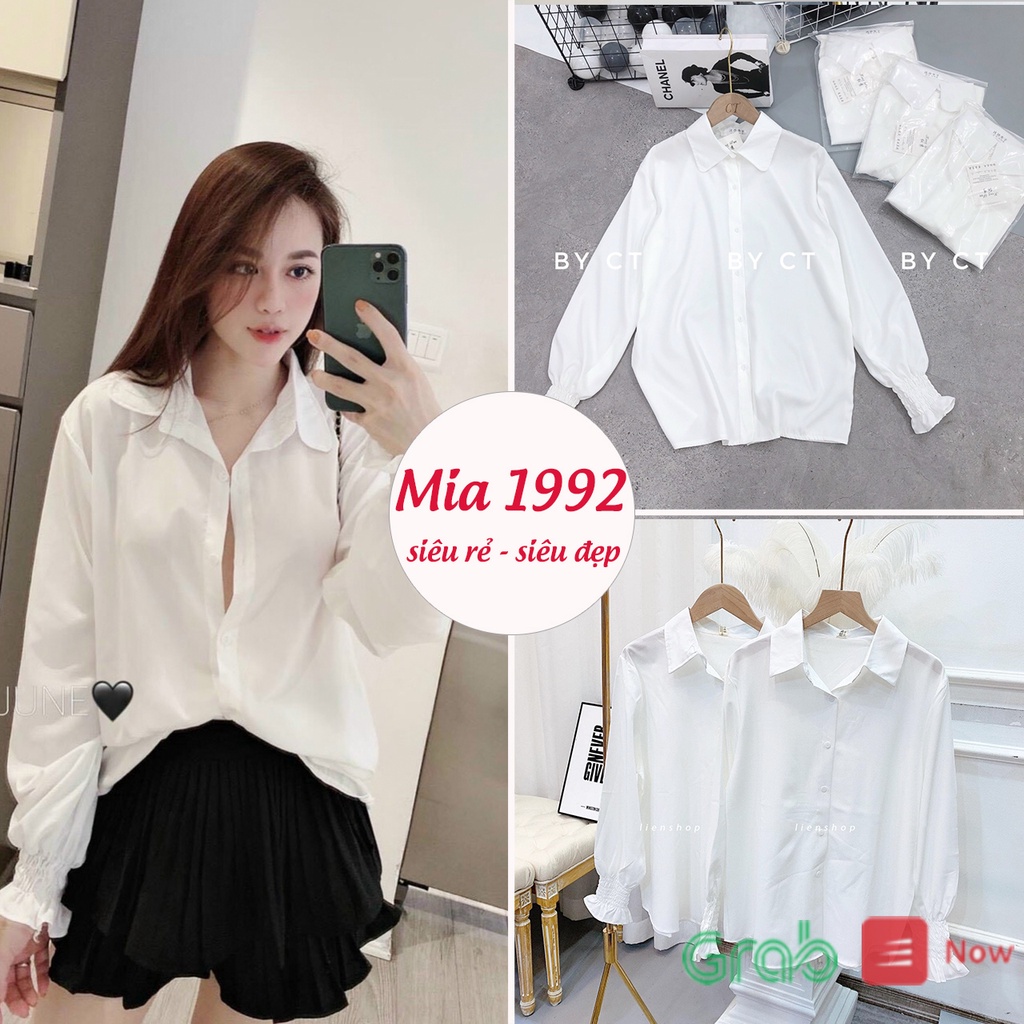 Áo sơ mi trắng nữ công sở MIA1992 cao cấp - áo sơ mi nữ kiểu dáng basic dễ phối đồ chất liệu cotton