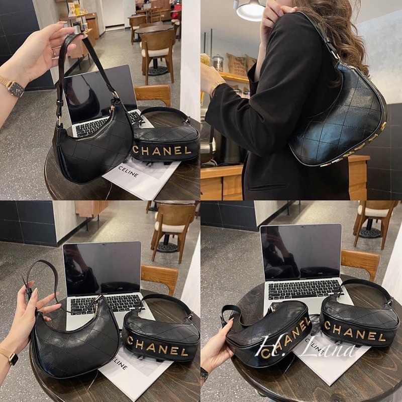 TÚI BẦU CHA.NEL FULL ĐEN