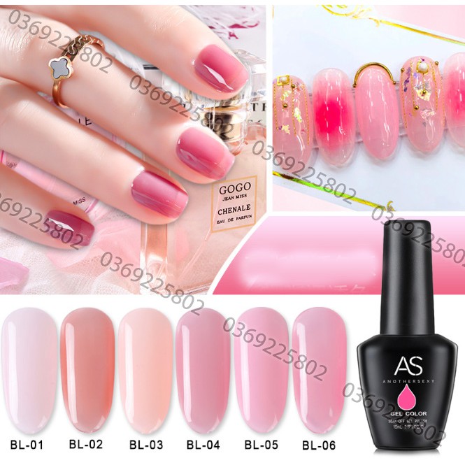 Sơn gel AS lẻ 6 màu hồng thạch nude BL