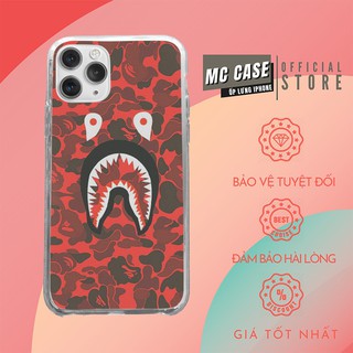 Ốp ip Bape Đỏ Cá Mập Mới cho iphone 6/7/8/Plus/X/Xs/XsMax/Xr/11/Pro/12Mini/12 PROMAX BAPPOD00121