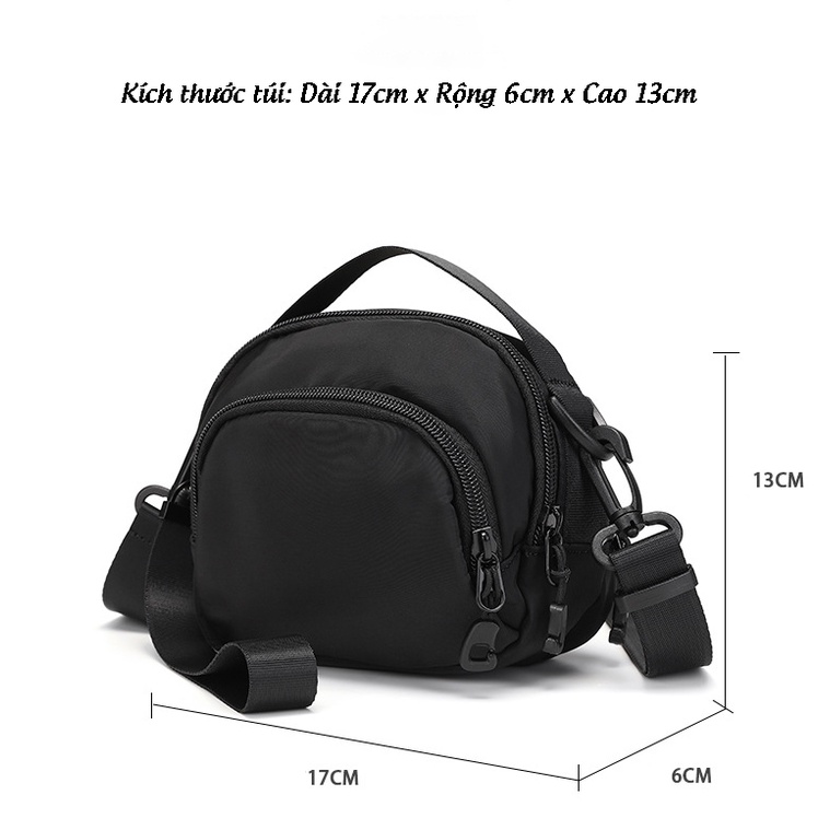 Túi đeo chéo nam mini cao cấp nhiều ngăn phong cách Hàn Quốc nhỏ đẹp thời trang vải Polyester chông nước giá rẻ LUTAKO.