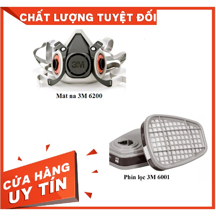 Bộ Mặt nạ phòng độc 3M6200, mặt nạ phun thuốc trừ sâu, mặt nạ phòng khói, chống bụi,mặt nạ chống hóa chất, thoát hiểm