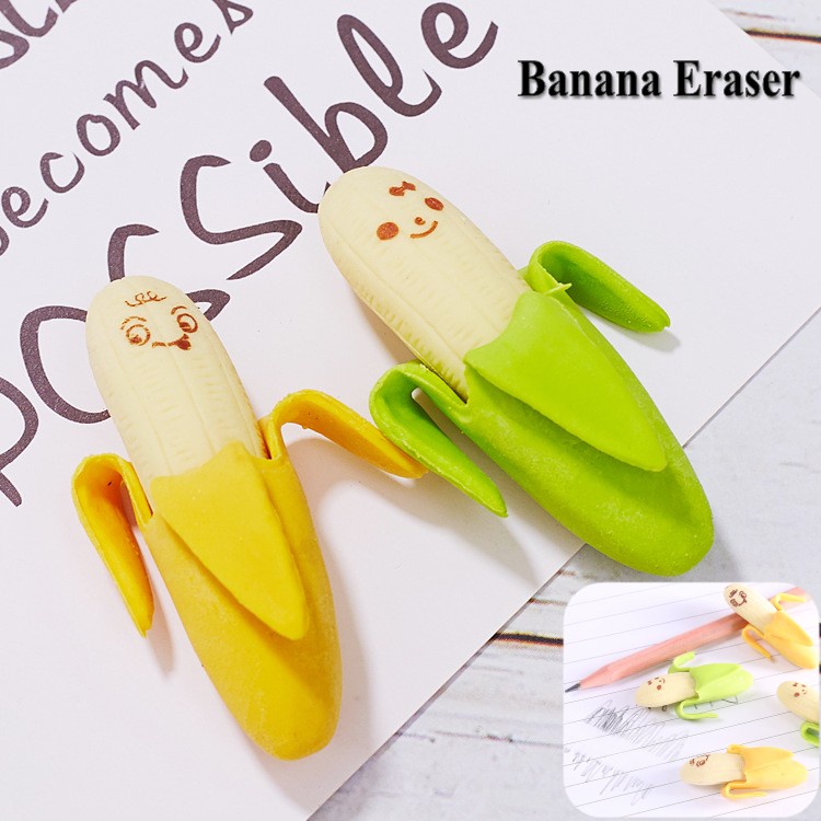 Set 2 Gôm Tẩy Hình Quả Chuối Xinh Xắn