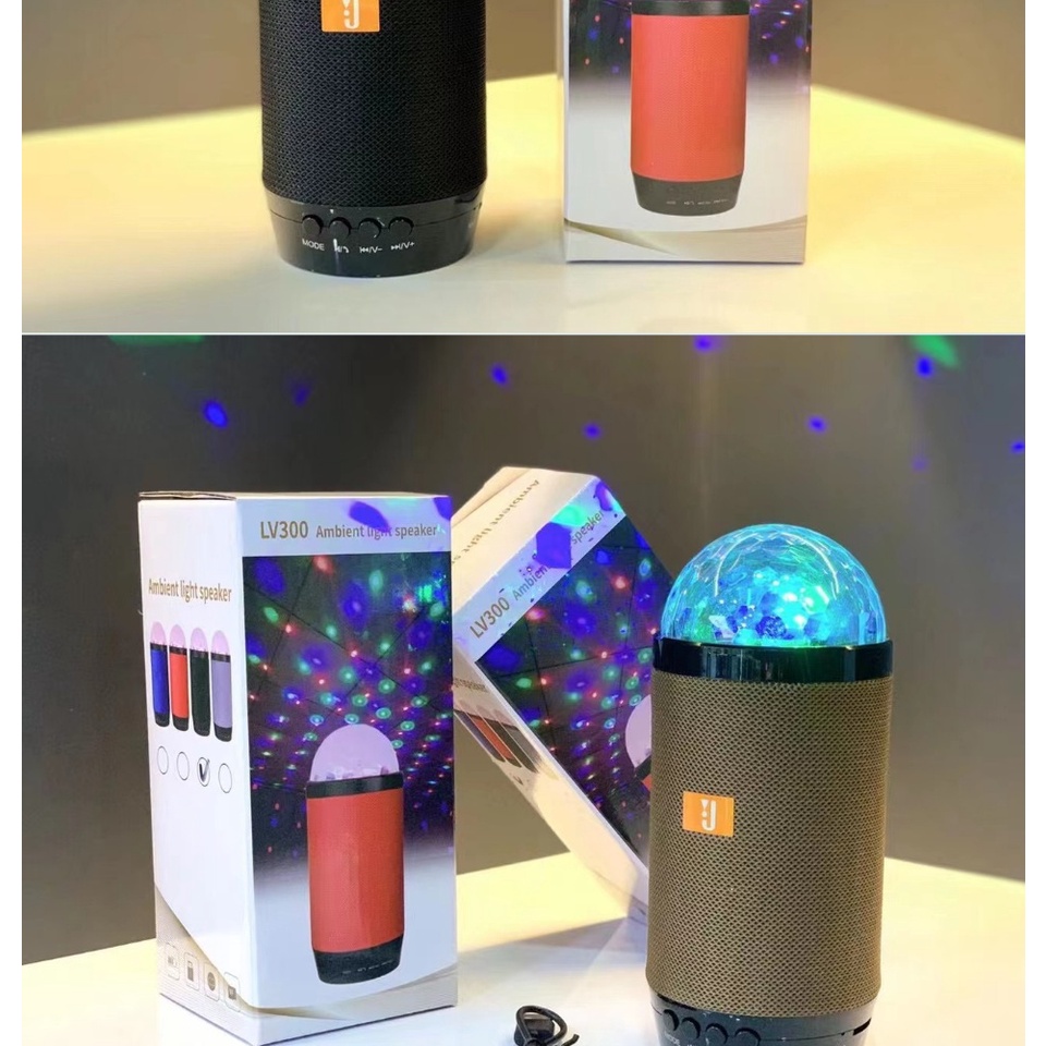 [ Tặng Củ Sạc ] Loa Bluetooth Không Dây JBL LV300 Nghe Nhạc Hay Có Đèn Led Nhiều Màu, Hỗ Trợ Usb Thẻ Nhớ- HiNan Shop