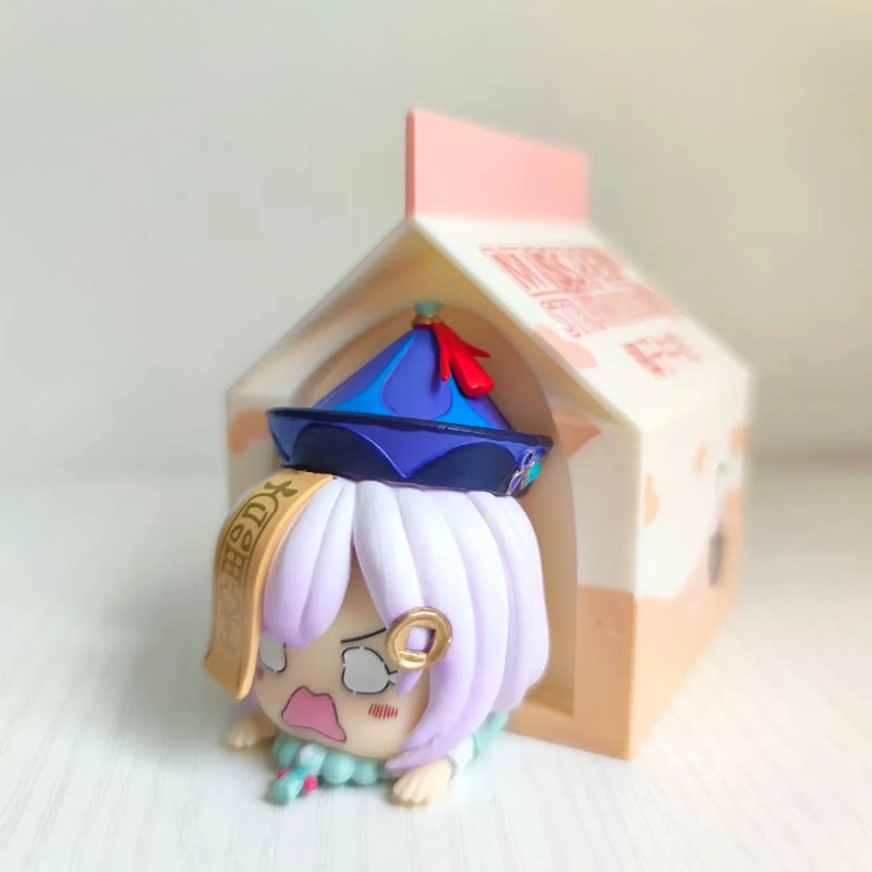 2pcs/set Genshin Impact Qiqi Paimon Milk Box PVC Figure Game Milk House Action Figure Collectibles Model Toys Xmas Gifts
