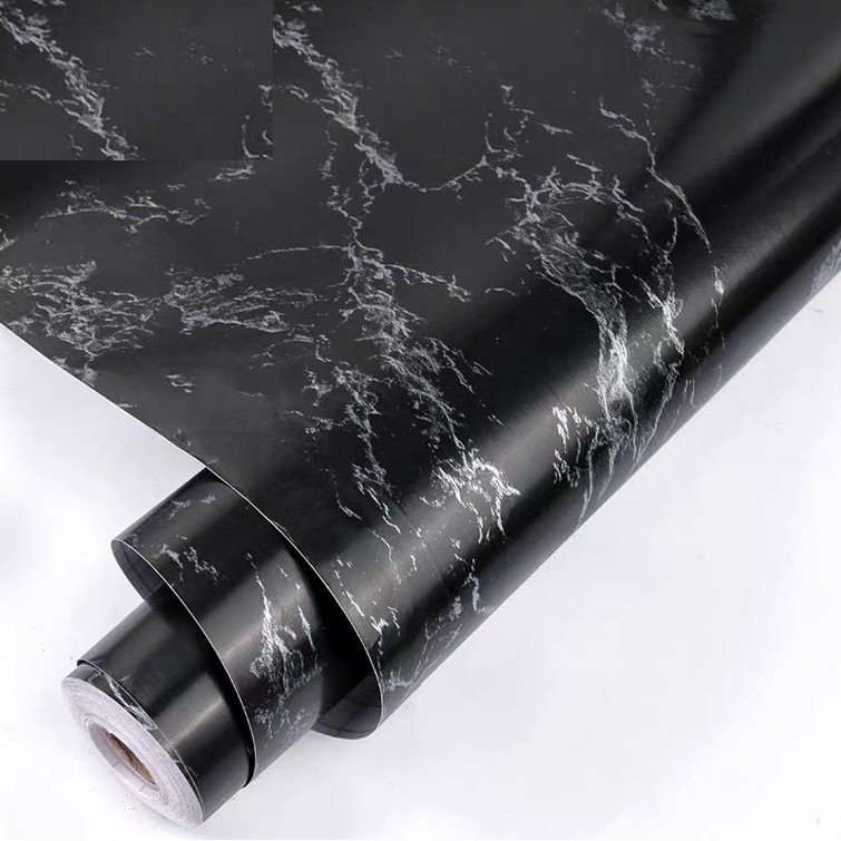 Decal Giấy Dán Tường Đá Hoa Cương Đen Khổ 45Cm Keo Sẵn Bóc Dán