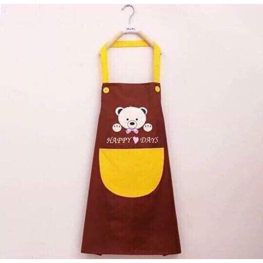 Cute Bear Print Cartoon Adult Apron A1