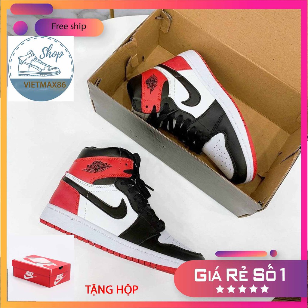 Giày thể thao  nam nữ Jd cao đen đỏ cao cổ full box bill, jd thời trang vietmax86