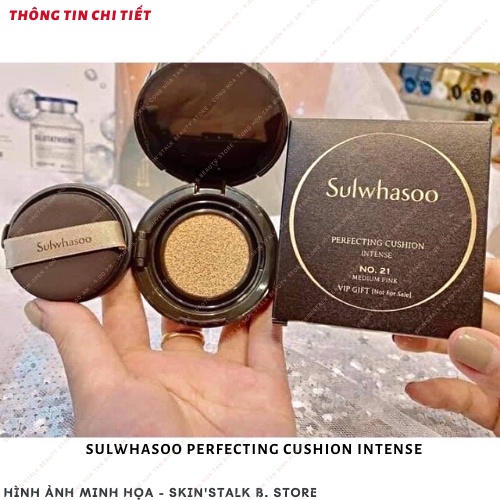 Phấn nước trang điểm SULWHASOO PERFECTING CUSHION INTENSE mini 5g che khuyết điểm tối đa, dưỡng da chống lão hóa No.21