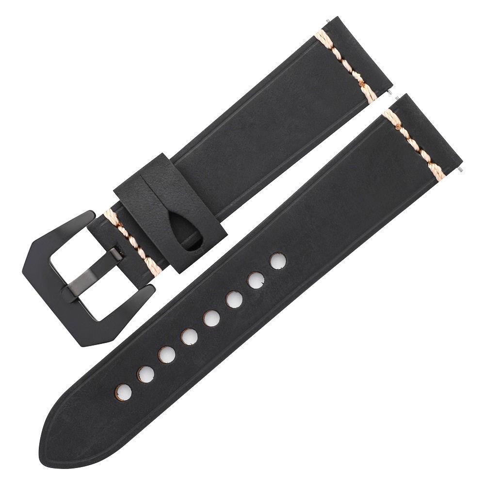 Dây Đeo Đồng Hồ Bằng Da Ngựa 20mm 22mm 24mm Tháo Gỡ Nhanh Màu Nâu Đen Cổ Điển Cho Panerai Fossil