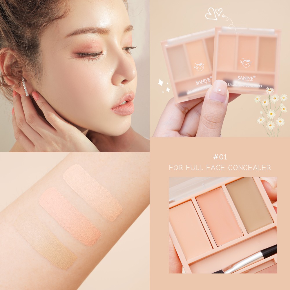 [Hàng mới về] Kem che khuyết điểm Saniye 3 màu lâu trôi chất lượng cao R8017 | BigBuy360 - bigbuy360.vn