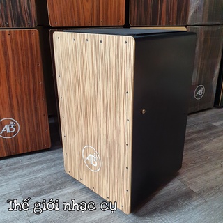 Trống cajon màu trắng sọc cho người mới tập chơi