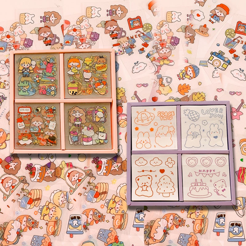 Bộ 25 Miếng Dán Trang Trí Hình Hoạt Hình Trong Suốt Chống Thấm Nước