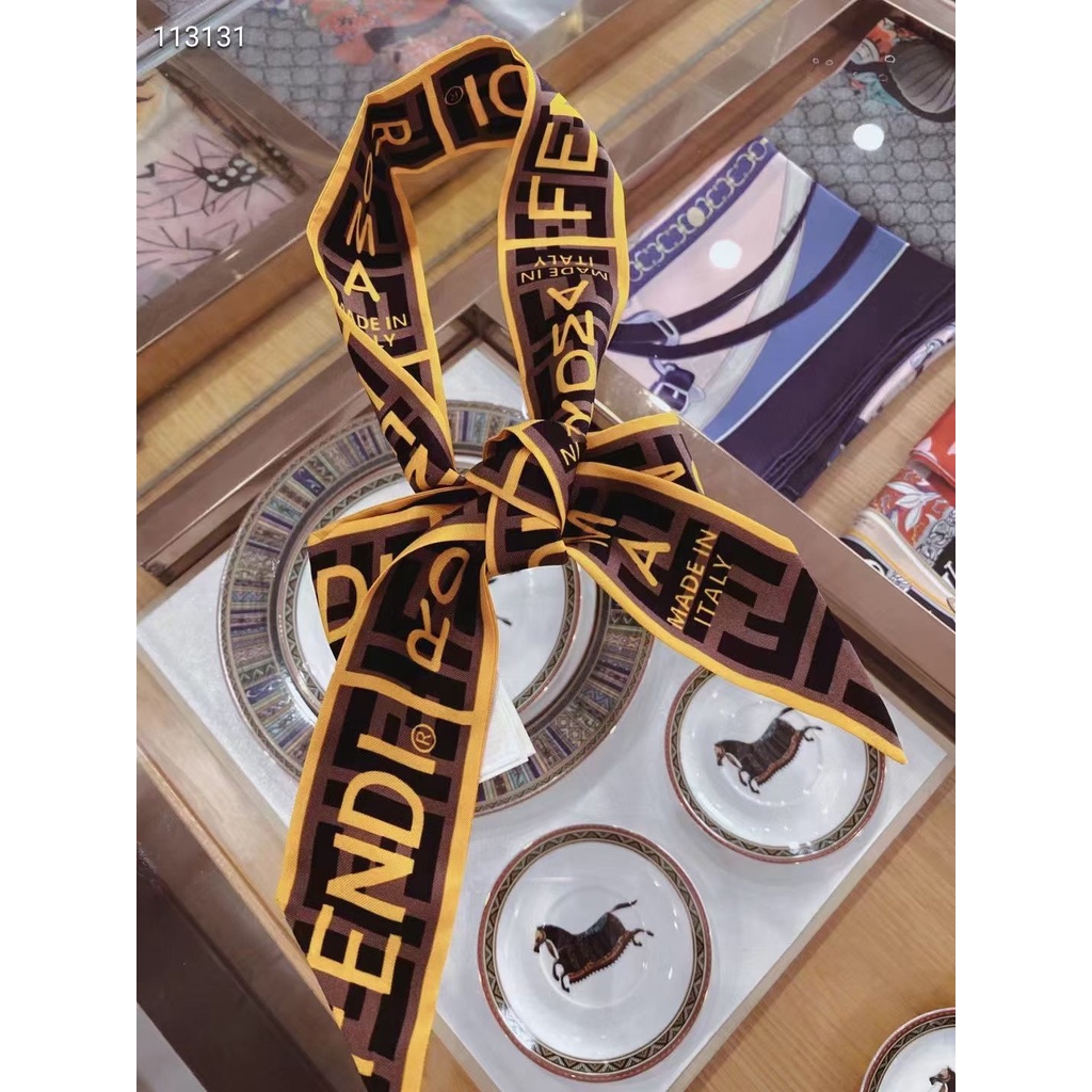 Khăn Quàng Cổ / Khăn Quàng Cổ / Túi Xách Bằng Lụa In Chữ FF Thời Trang 2022 Cho Nữ