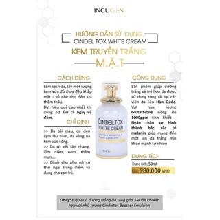 KEM TRUYỀN TRẮNG - CINDEL TOX WHITE CREAM ( KEM DƯỠNG TRẮNG DA ĐA TÁC DỤNG )
