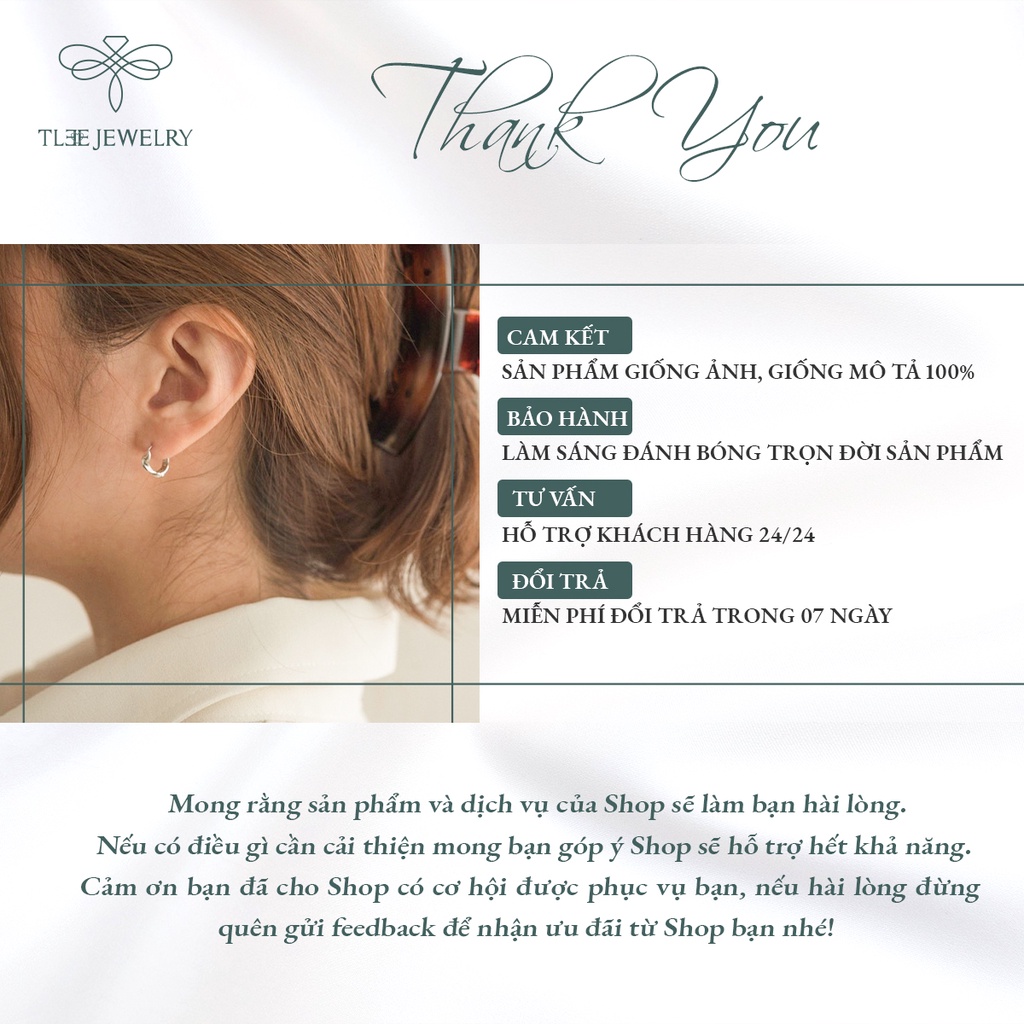 Khuyên tai bạc nữ TLEE TWISTEDS kiểu dáng basic cá tính NCJ B0114