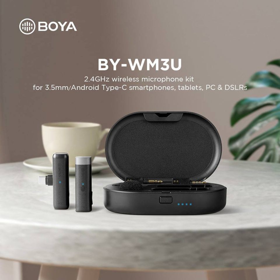 Micro thu âm không dây Boya BY-WM3U dành Smartphone hệ điều hành Android, Camera