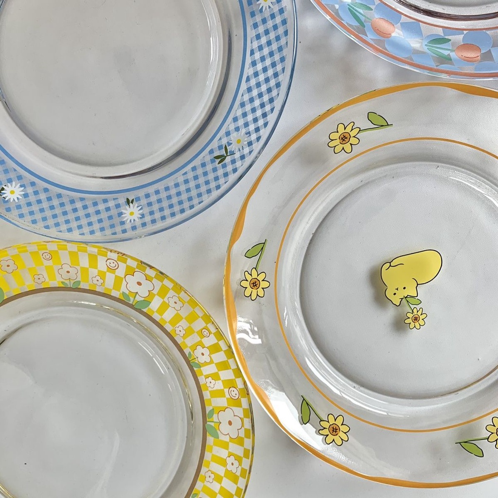 Đĩa Thủy Tinh Tráng Miệng Tráng Miệng Hình Hoa Tulip Phong Cách Hàn Quốc