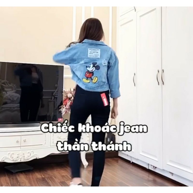 [Sỉ] Áo khoác jean nữ thời trang cao cấp form 58Kg trở lại - Chuột thần thánh Cross