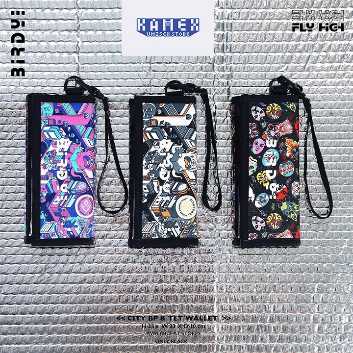 Ví dài Birdy bag hình City- ví cầm tay tặng kèm dây đeo - Kamex store