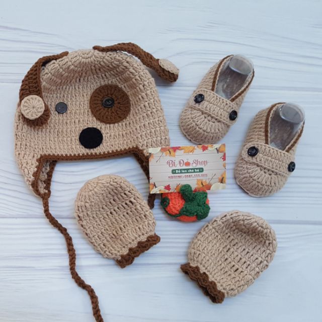 Set cún 3 món len handmade cho bé !!
