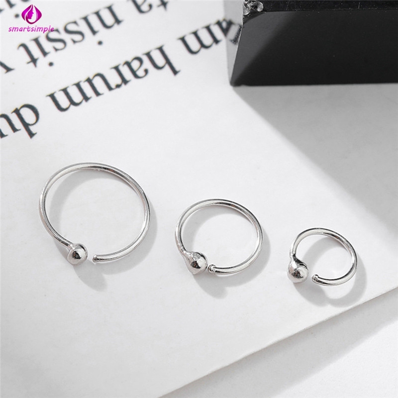 Khuyên Tai Mạ Bạc 925 Đơn Giản Chống Dị Ứng 6mm 8mm 10mm (1 Cái)