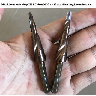 Mũi khoan tháp 4-12mm - mũi khoan đa năng hss coban - chuôi lục giác